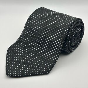 Rooster | Vintage Micro Polka Dot Silk Necktie Tie | Black/White